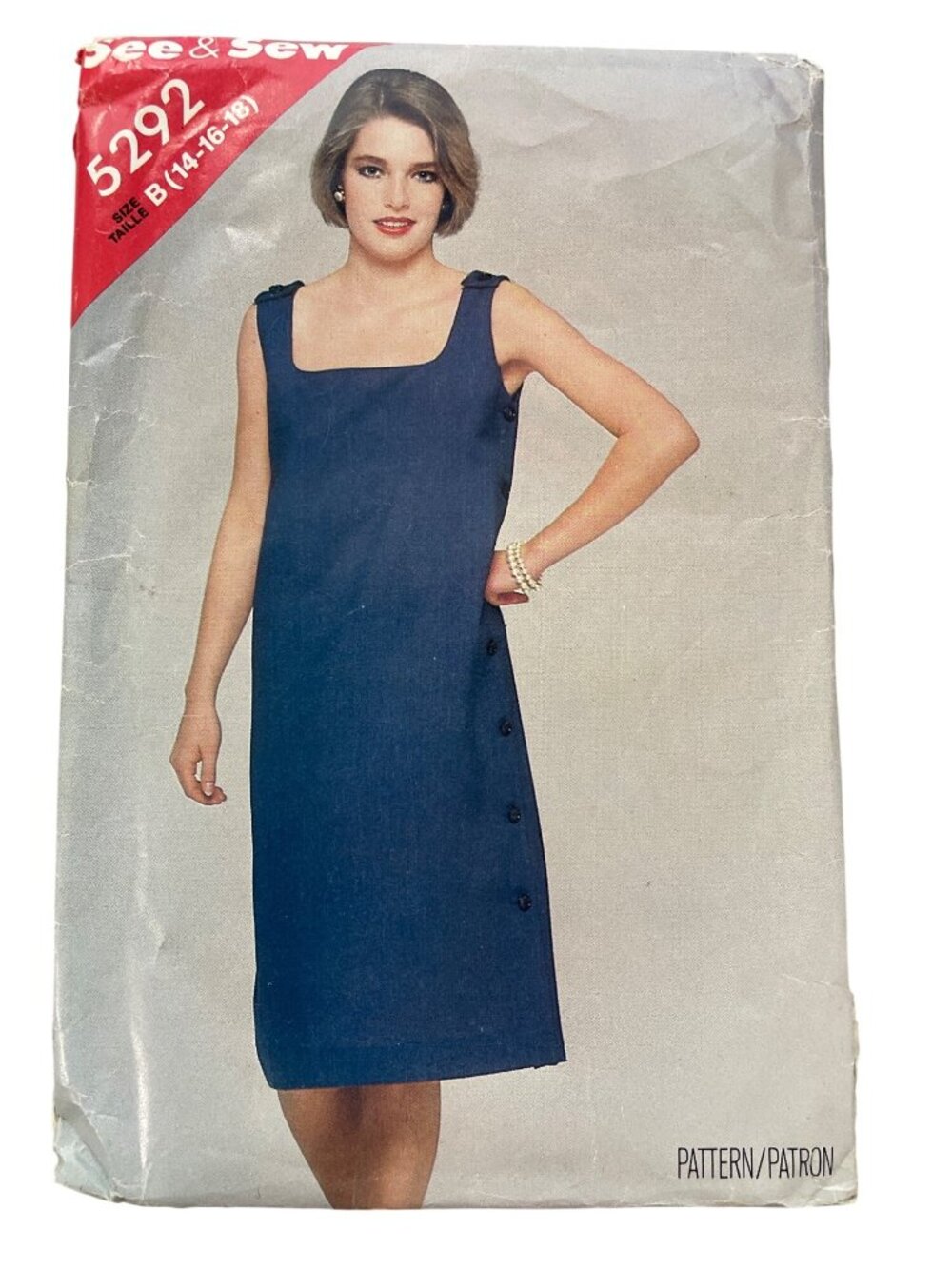 Vintage Butterick 5292 Sewing Pattern Sizes 14-18 Misses Semi Fitted Dress UNCUT